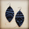 Leather Oval Earrings Black Navajo-Reef Love