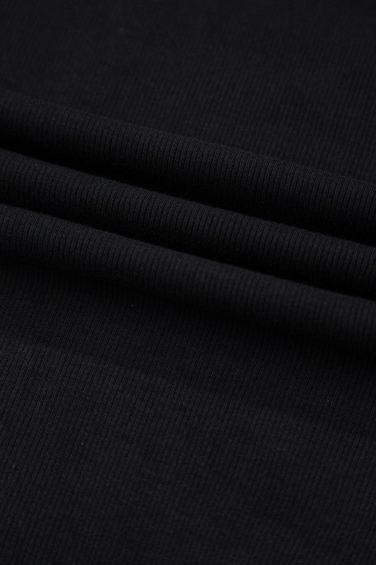 Leatherette Ruffle Sleeve Bodysuit