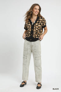 Leopard Button Down Short Sleeve Cardigan-Leopard print button-down short sleeve cardigan in soft knit fabric. A versatile layering piece for effortless boho-chic women’s fashion.-Reef Love