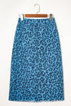 Leopard Denim Frayed Hem Midi Skirt- Boho Chic Styles by Reef Love