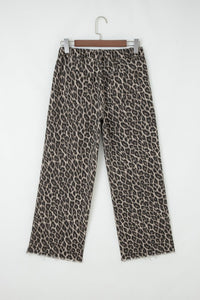 Leopard Denim Straight Leg Loose Fit Ankle Jeans- Boho Chic Styles by Reef Love