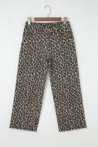 Leopard Denim Straight Leg Loose Fit Ankle Jeans- Boho Chic Styles by Reef Love