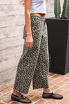 Leopard Denim Straight Leg Loose Fit Ankle Jeans- Boho Chic Styles by Reef Love