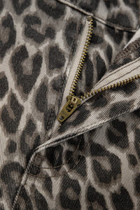 Leopard Denim Straight Leg Loose Fit Ankle Jeans- Boho Chic Styles by Reef Love