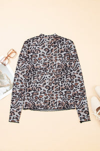 Leopard Mesh Long Sleeve Top- Boho Chic Styles by Reef Love