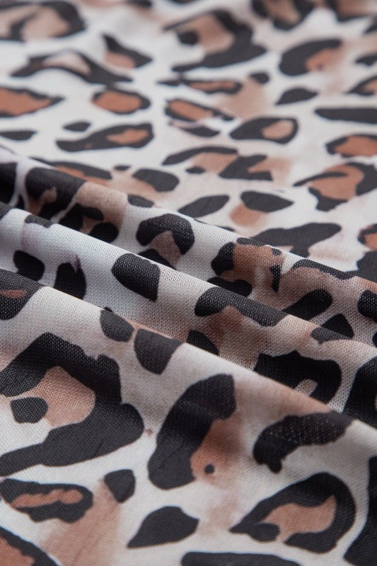 Leopard Mesh Long Sleeve Top- Boho Chic Styles by Reef Love