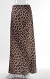 Leopard Print Maxi Skirt-Leopard print maxi skirt with high waist and A-line silhouette. Flowy, chic boho style perfect for casual wear, vacation outfits, or evening looks.