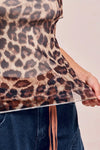 Leopard Print Mesh Mock Neck Short Sleeve Top-Bold leopard print mesh mock neck top with short sleeves and a fitted silhouette. Perfect for layering, day-to-night style, and standout statement looks.-Reef Love