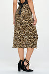 Leopard Print Plisse Midi Skirt-Reef Love