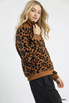 Leopard Print Quarter-Zip Sweatshirt