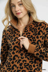 Leopard Print Quarter-Zip Sweatshirt