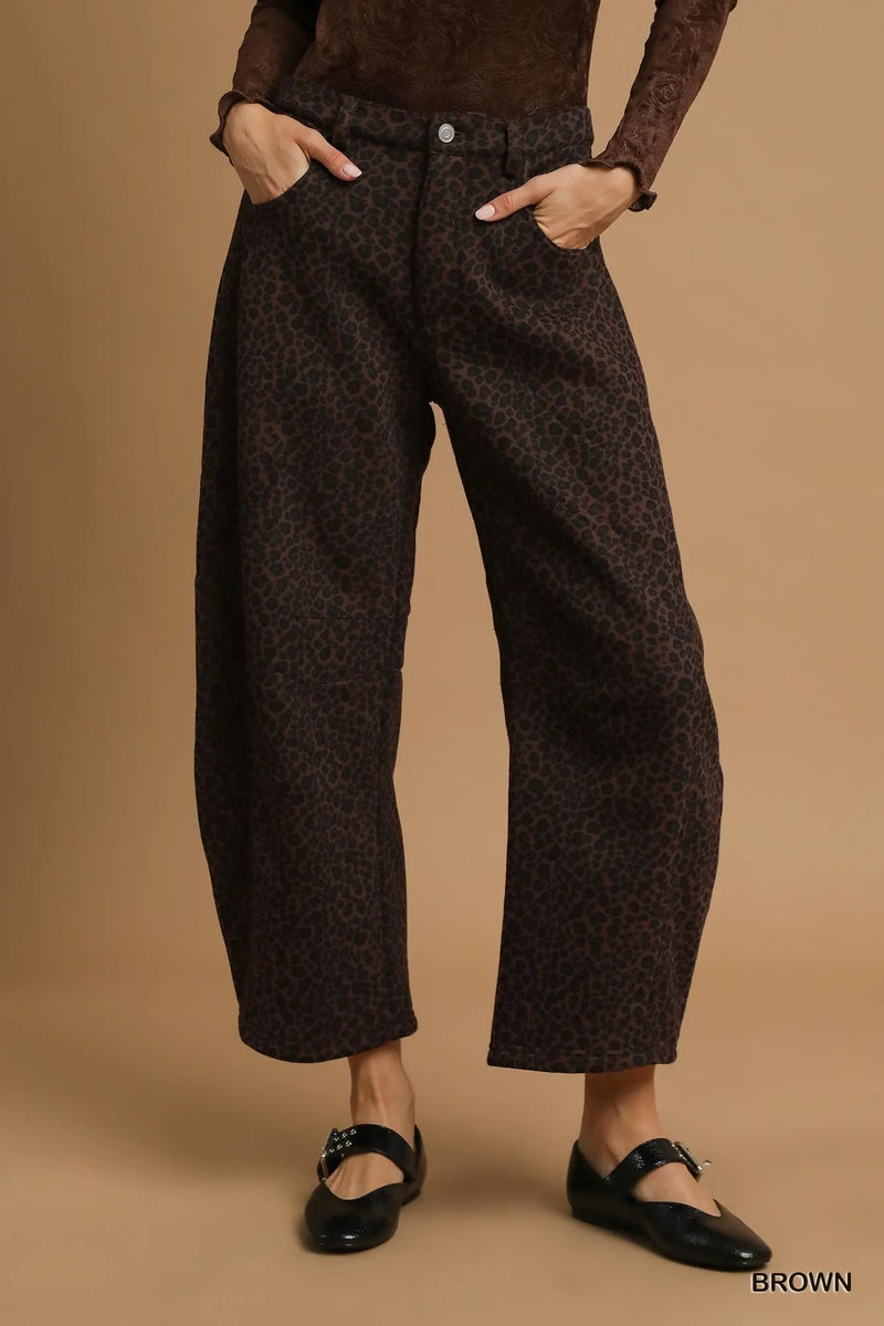Shop Leopard Print Wide Leg Pants-Turn heads with these Leopard Print Wide-Leg Pants featuring a bold animal print, flowy fit, and practical pockets—perfect for casual to dressy styling.-available at Reef Love online boho-chic boutique