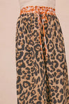 Leopard Print With Contrast Banded Wide Pants-Reef Love