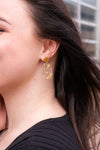 Shop Lexi Earrings - Gold Foil-Clear acrylic statement earrings with gold foil specks and hypoallergenic gold-plated posts. Lightweight glam perfect for day-to-night, minimalist, or elegant looks.-available at Reef Love online boho-chic boutique