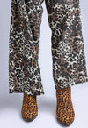 Lunara Leopard Print Block Heel Boots-Lunara leopard print block heel boots by London Rag. Chic microfiber ankle boots with 3" stacked heel, almond toe & cushioned insoles. Bold statement style.