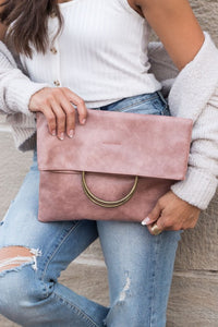 Lux Fold-Over O-Ring Clutch