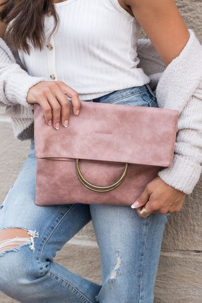 Lux Fold-Over O-Ring Clutch