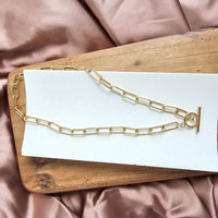 Shop Luxe Gold Chunky Paperclip Chain Necklace, Tarnish-Resistant, 20"-20" chunky gold paperclip chain in 18k gold-plated stainless steel. Waterproof, hypoallergenic & tarnish-resistant—perfect for layering or wearing solo.-available at Reef Love online boho-chic boutique