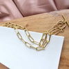 Shop Luxe Gold Chunky Paperclip Chain Necklace, Tarnish-Resistant, 20"-20" chunky gold paperclip chain in 18k gold-plated stainless steel. Waterproof, hypoallergenic & tarnish-resistant—perfect for layering or wearing solo.-available at Reef Love online boho-chic boutique