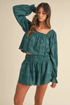 MABLE Embroidered Scalloped Lace Top and Short Set-Reef Love