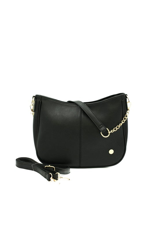 MARISSA Black Crossbody Botanical 4 Strap Bundle-MARISSA Black Botanical 4 Strap Bundle – vegan leather crossbody with gold hardware and 4 interchangeable straps. A versatile, stylish handbag with endless looks.-Reef Love