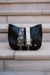 MARISSA Black Crossbody Botanical 4 Strap Bundle-MARISSA Black Botanical 4 Strap Bundle – vegan leather crossbody with gold hardware and 4 interchangeable straps. A versatile, stylish handbag with endless looks.-Reef Love
