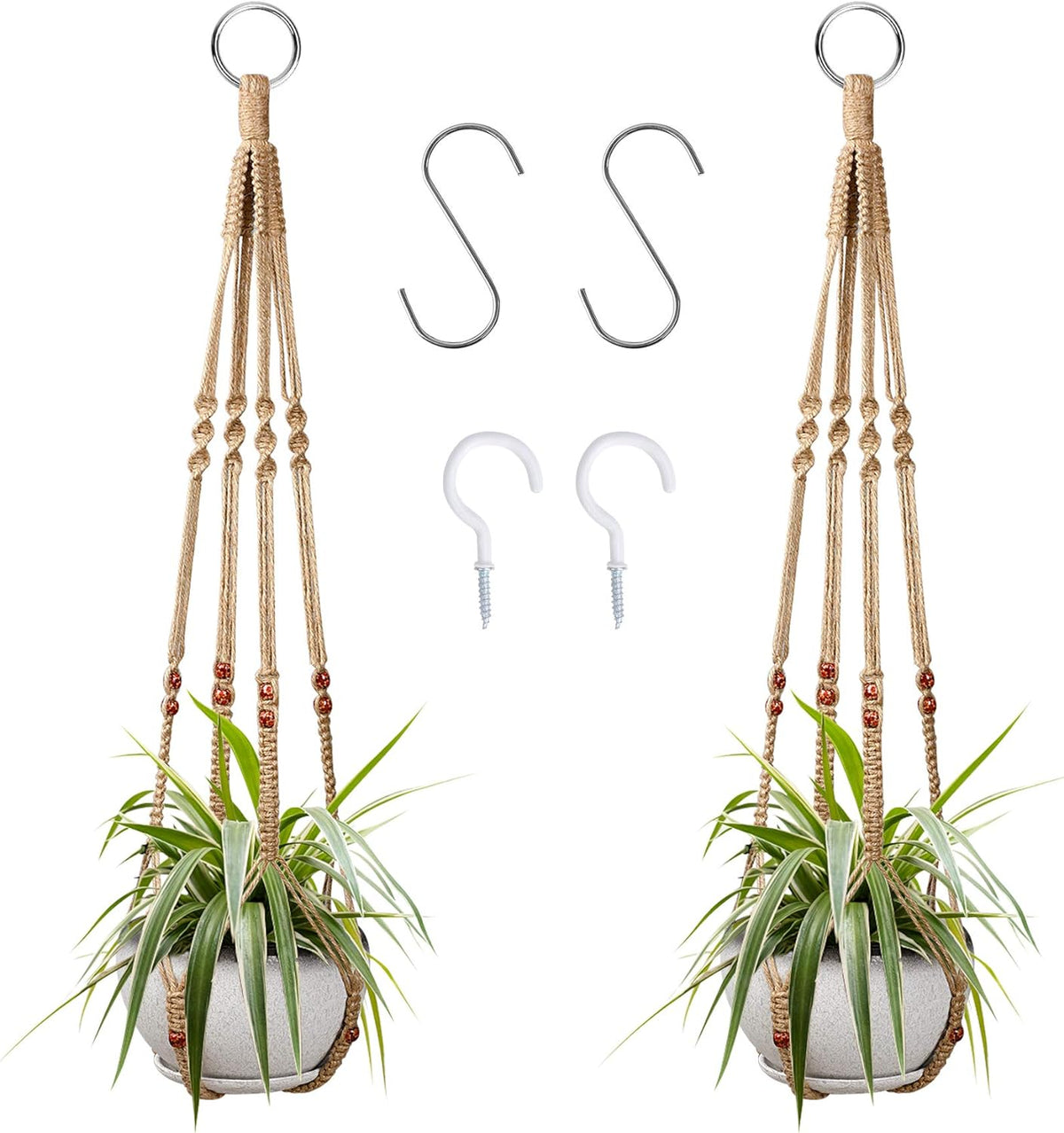 Macrame Plant Hanger, 2 Pack-Macrame Plant Hangers-Reef Love