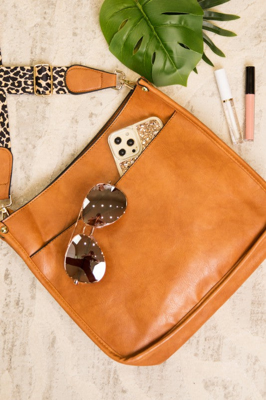 Madalyn Crossbody Handbag with Leopard Print Strap