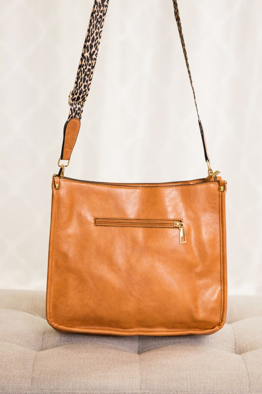 Madalyn Crossbody Handbag with Leopard Print Strap