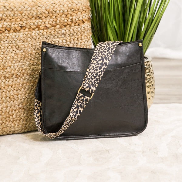 Madalyn Crossbody Handbag with Leopard Print Strap