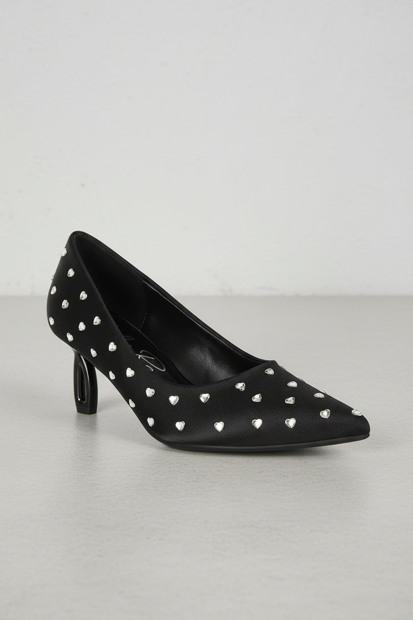 Madhara Heart-Shaped Rhinestones Pumps-Reef Love