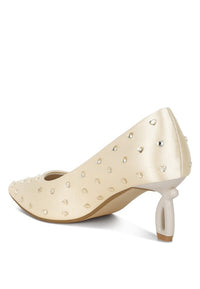 Madhara Heart-Shaped Rhinestones Pumps-Reef Love