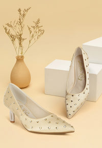 Madhara Heart-Shaped Rhinestones Pumps-Reef Love