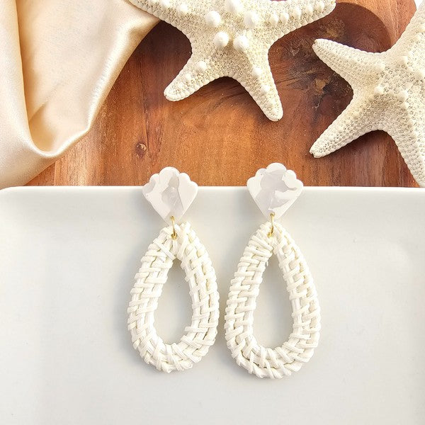 Malia Earrings - Light Rattan-drop earrings-Reef Love