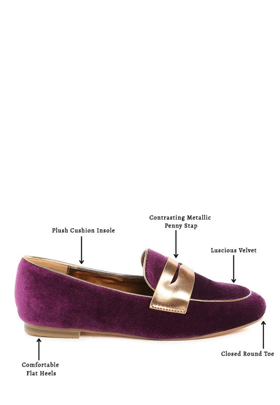 Malta Penny Strap Velvet Loafers- Boho Chic Styles by Reef Love