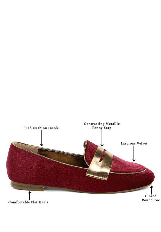 Malta Penny Strap Velvet Loafers- Boho Chic Styles by Reef Love
