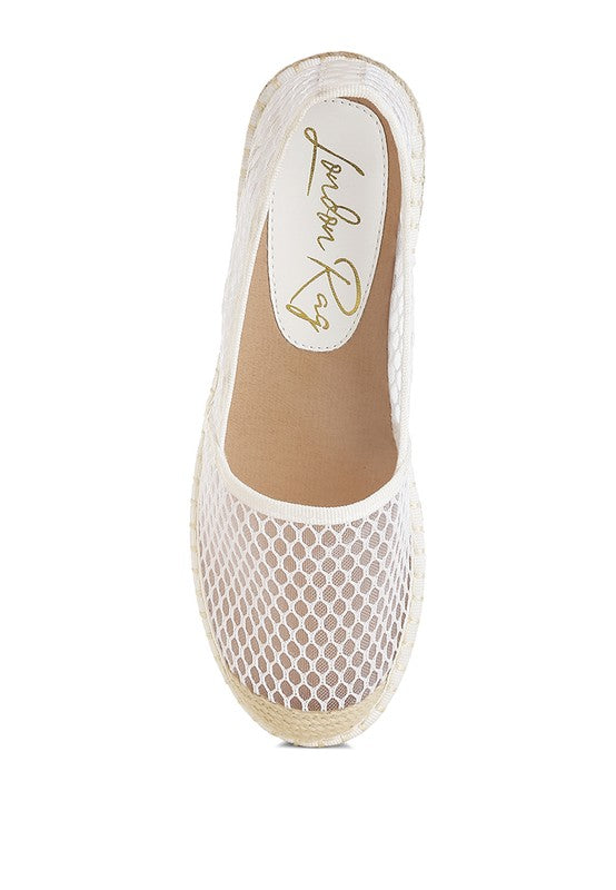 Manara Mesh Espadrille Loafers-Manara Mesh Espadrille Loafers by London Rag are a unique piece with a mesh upper which gives a sheer look with the juxtaposition of the classic espadrilles.