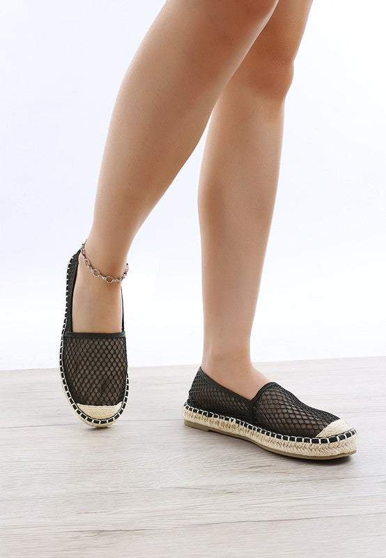 Manara Mesh Espadrille Loafers-Manara Mesh Espadrille Loafers by London Rag are a unique piece with a mesh upper which gives a sheer look with the juxtaposition of the classic espadrilles.