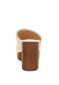 Marengo Raffia Chunky Heel Clogs-Reef Love