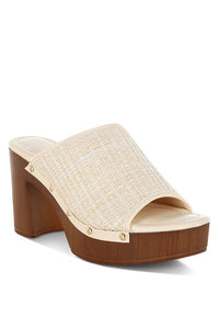 Marengo Raffia Chunky Heel Clogs-Reef Love