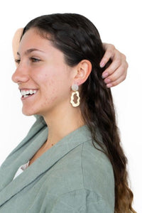 Shop Marley Earrings - Iridescent-Marley Earrings in iridescent acetate with gold-plated brass. Lightweight & hypoallergenic—funky statement earrings perfect for parties, nights out & bold style.-available at Reef Love online boho-chic boutique