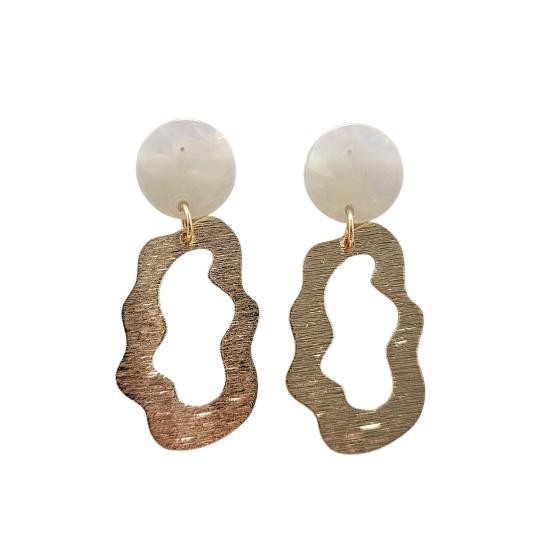 Shop Marley Earrings - Iridescent-Marley Earrings in iridescent acetate with gold-plated brass. Lightweight & hypoallergenic—funky statement earrings perfect for parties, nights out & bold style.-available at Reef Love online boho-chic boutique