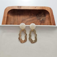 Shop Marley Earrings - Iridescent-Marley Earrings in iridescent acetate with gold-plated brass. Lightweight & hypoallergenic—funky statement earrings perfect for parties, nights out & bold style.-available at Reef Love online boho-chic boutique