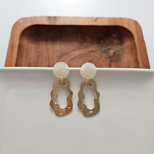 Shop Marley Earrings - Iridescent-Marley Earrings in iridescent acetate with gold-plated brass. Lightweight & hypoallergenic—funky statement earrings perfect for parties, nights out & bold style.-available at Reef Love online boho-chic boutique