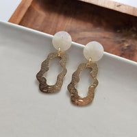 Shop Marley Earrings - Iridescent-Marley Earrings in iridescent acetate with gold-plated brass. Lightweight & hypoallergenic—funky statement earrings perfect for parties, nights out & bold style.-available at Reef Love online boho-chic boutique