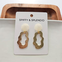 Shop Marley Earrings - Iridescent-Marley Earrings in iridescent acetate with gold-plated brass. Lightweight & hypoallergenic—funky statement earrings perfect for parties, nights out & bold style.-available at Reef Love online boho-chic boutique