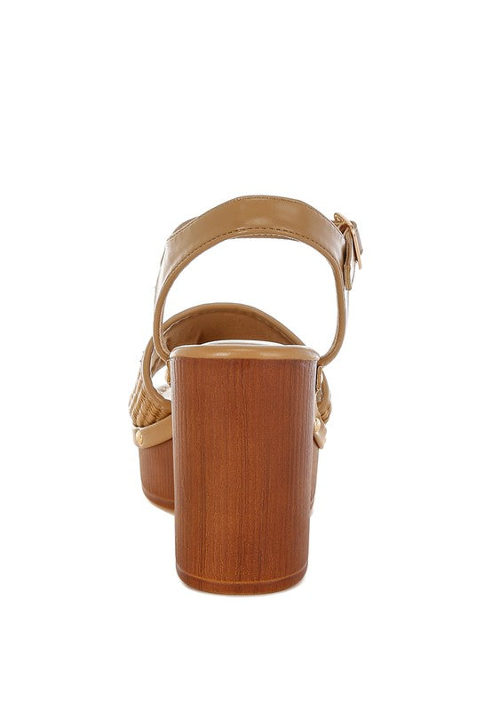 Mazaro Raffia Chunky Sandals-Reef Love