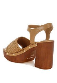 Mazaro Raffia Chunky Sandals-Reef Love