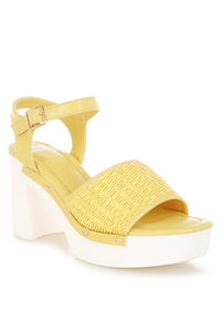 Mazaro Raffia Chunky Sandals-Reef Love