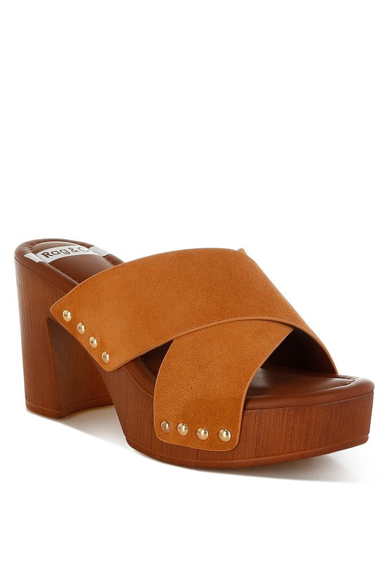 Mearsk Genuine Suede Leather Clogs